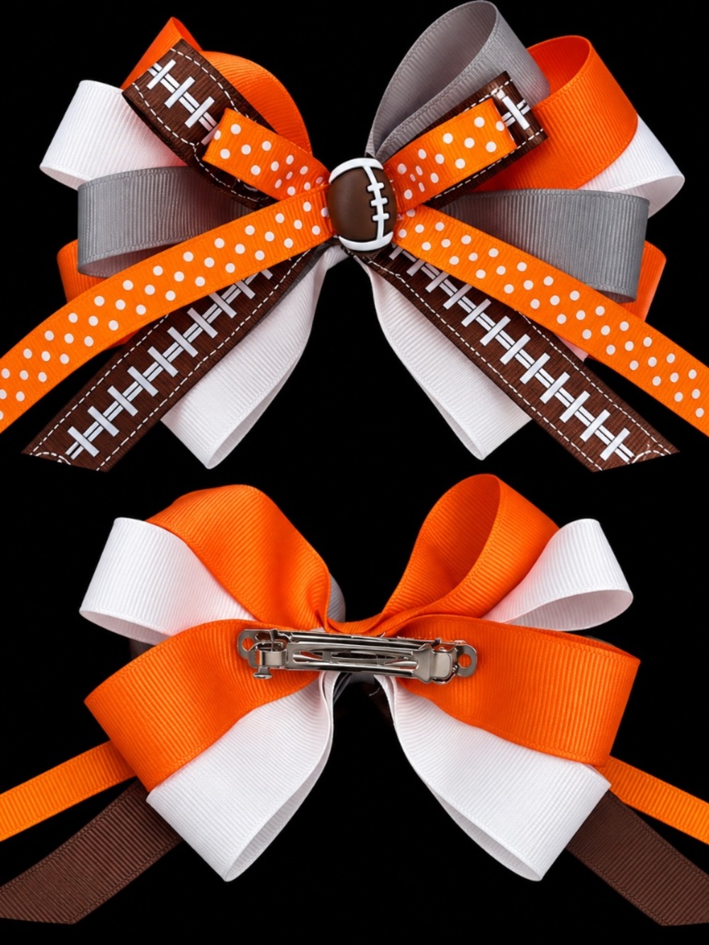Football Inspired Hair Bow